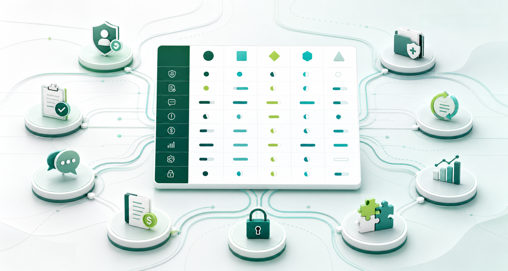 Revenue cycle management software evaluation matrix