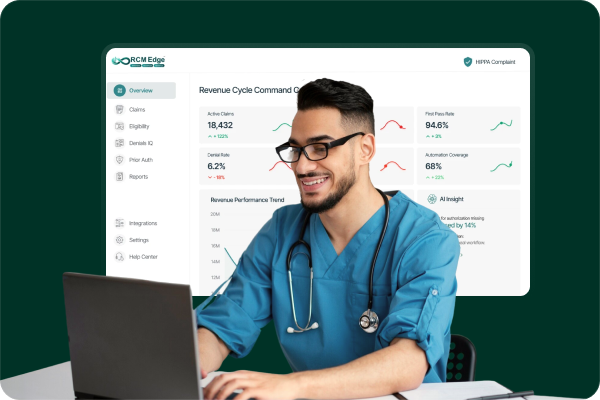 Healthcare providers discussing revenue cycle operations