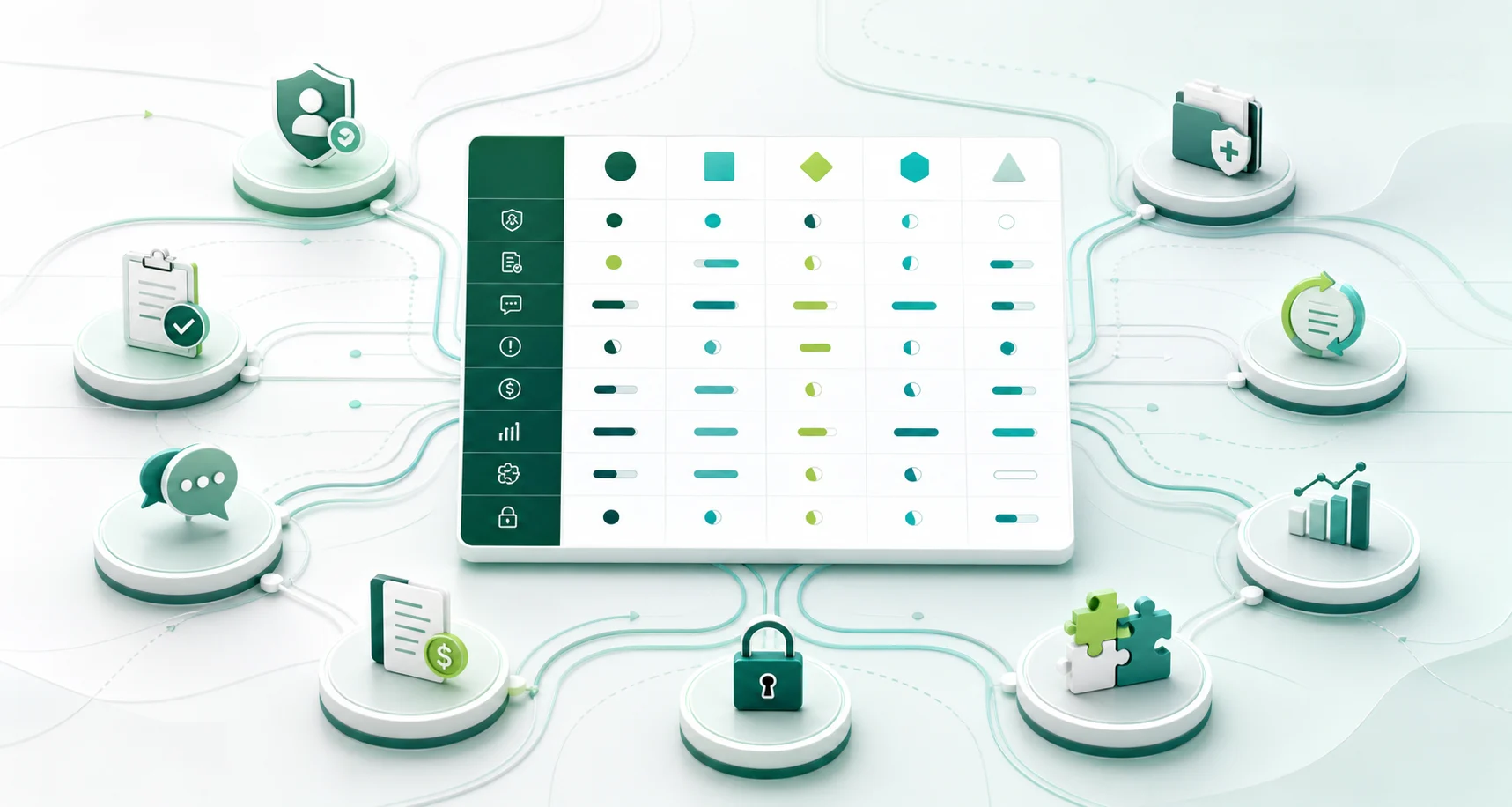 Revenue cycle management software evaluation matrix
